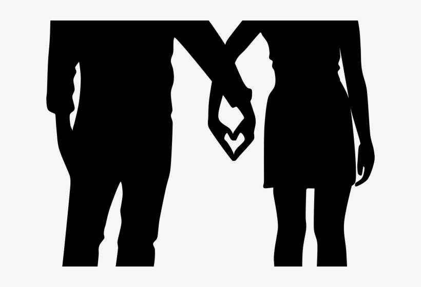 Couple Clipart Heart - Couple Holding Hands Silhouette, transparent png