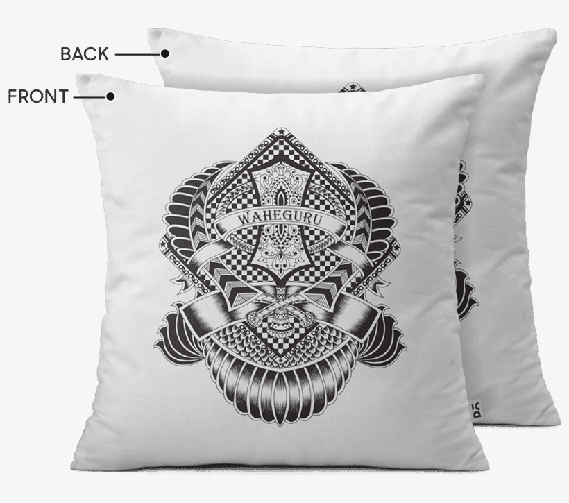Dailyobjects Khanda Tattoo 16" Cushion Cover With Cushion - Cushion, transparent png