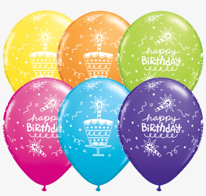 6 Happy Birthday Balloons - Happy Birthday Balloons And Teddy, transparent png