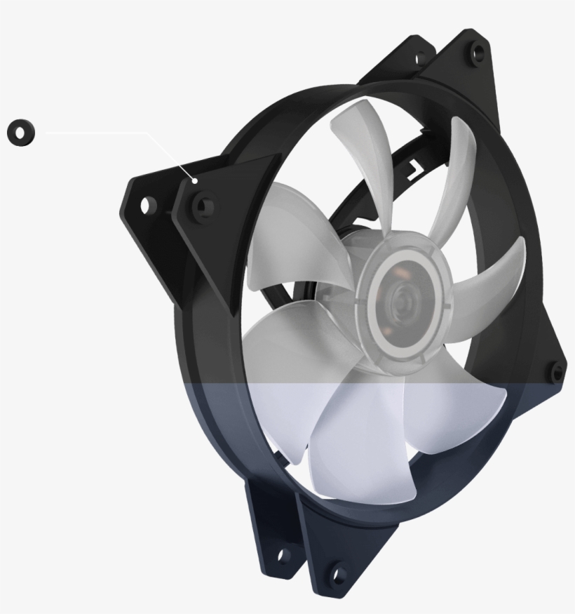 4 Pieces Of Rubber Ring Are Included With The Fan For - Cooler Master Masterfan Mf120, transparent png
