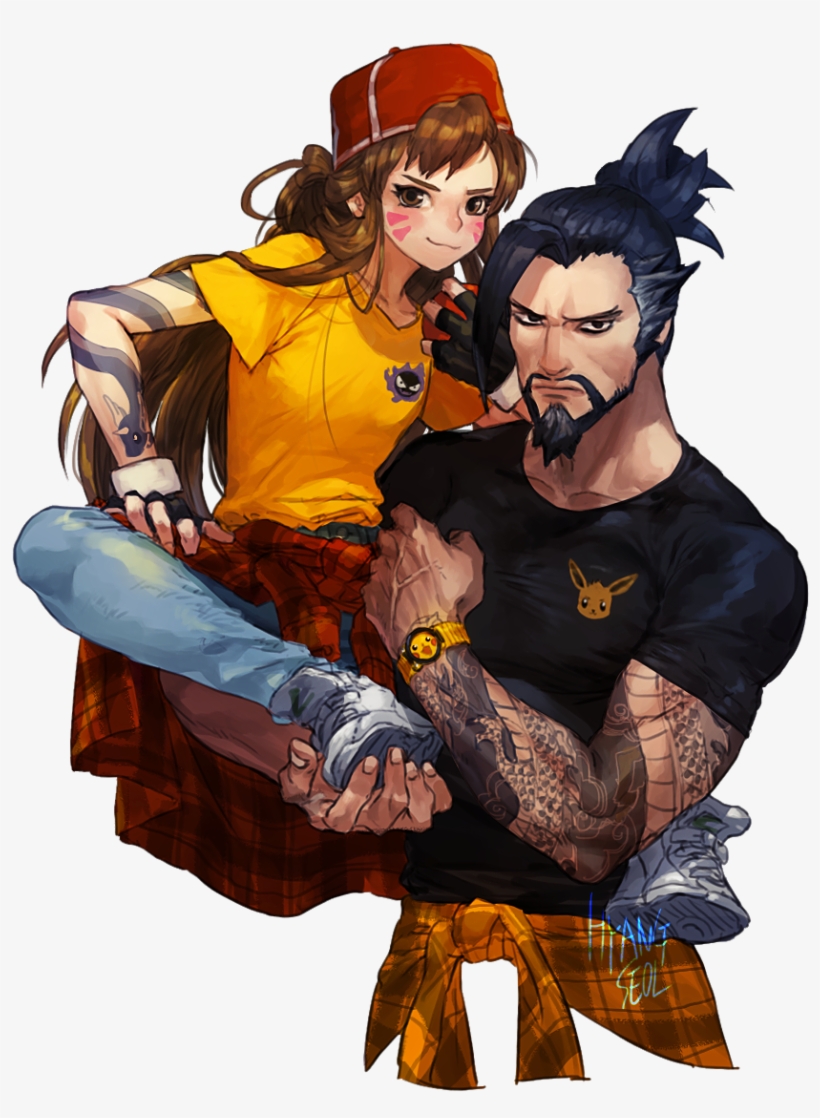 Hanzo Tattoo Png - D Va And Hanzo, transparent png