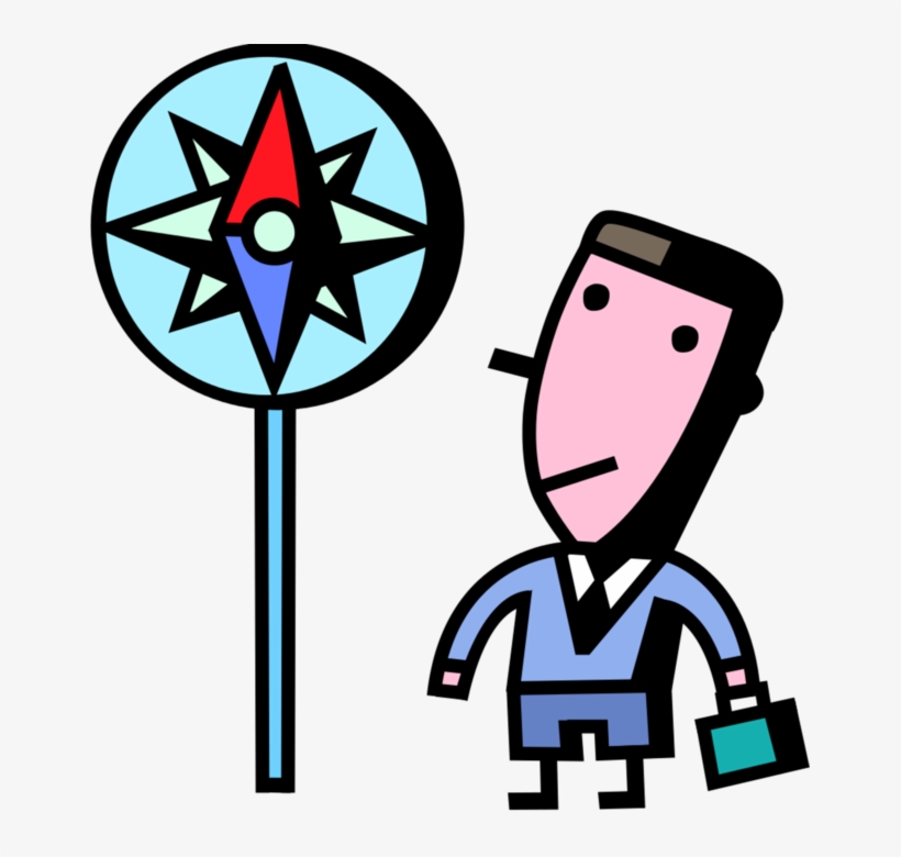 Vector Illustration Of Businessman Stands With Large, transparent png