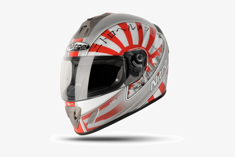 Nitro Japan Flag Motorcycle Helmet, - Japanese Flag On Helmet, transparent png