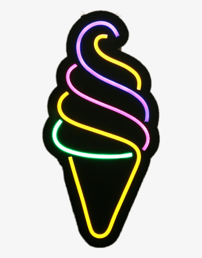 Ice Cream Neon Sign, transparent png