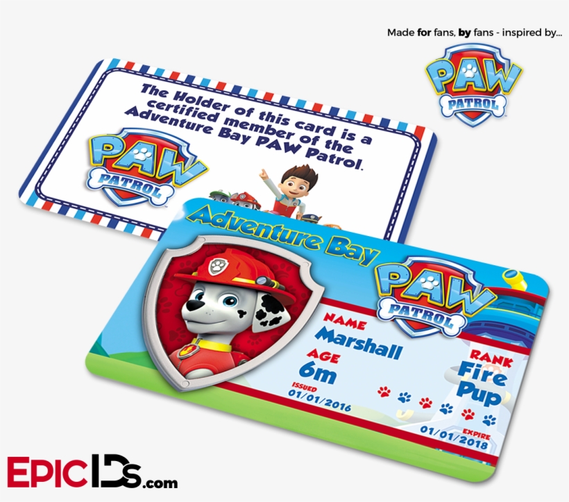 Paw Patrol Inspired Adventure Bay Paw Patrol Id Card - Shaun Of The Dead Foree Electric Name Badge W Bar Pin, transparent png