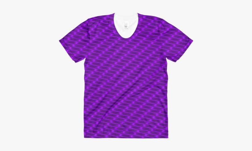 Neon Wavy Lines Purple Women's Crew Neck T-shirt - T-shirt, transparent png