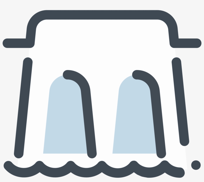 This Is An Image Of Two Sets Of Wavy Lines With A Dam - Icon, transparent png