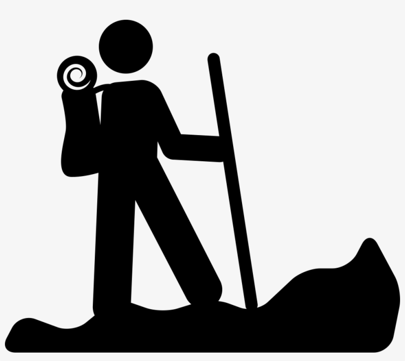 Hiking Person Silhouette With A Stick Comments - Custom Geocaching Pocket Stamp - Hiker Cache Custom, transparent png