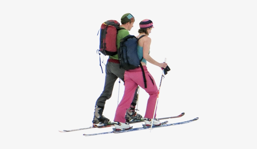 Two Back-country Skiers Are Hiking Up A Ski Slope With - Skiers Png, transparent png