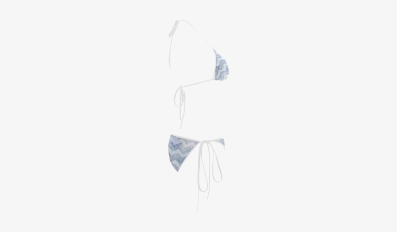Chevron In Blue Watercolors Custom Bikini Swimsuit - Swimsuit, transparent png