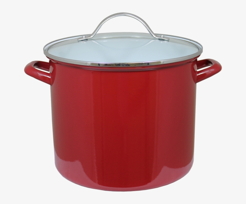 Kitchen Collection 12 Quart Enamel Stock Pot - Red, transparent png