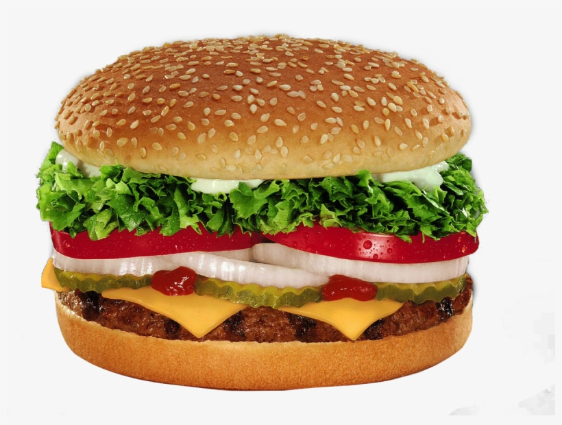 Burger King Whopper With Cheese Png Image - Lettuce On Bottom Of Burger, transparent png