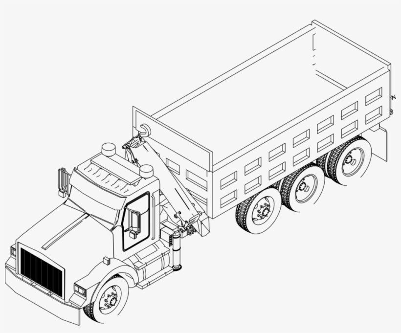 Pickup Truck Motor Vehicle Coloring Book - Line Drawing Truck, transparent png