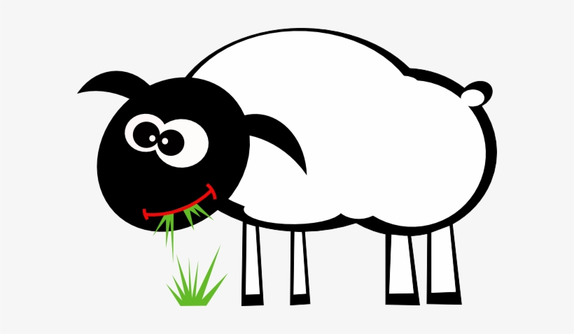 Small - Cartoon Sheep Eating Grass, transparent png