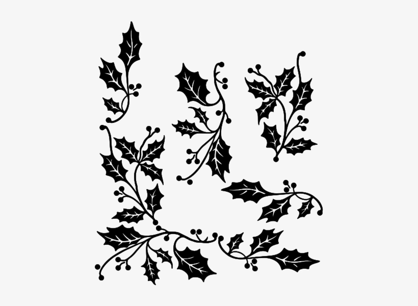 Borders And Frames Christmas Computer Icons Black And - Holly Ribbon Border Holiday Square Stickers, transparent png