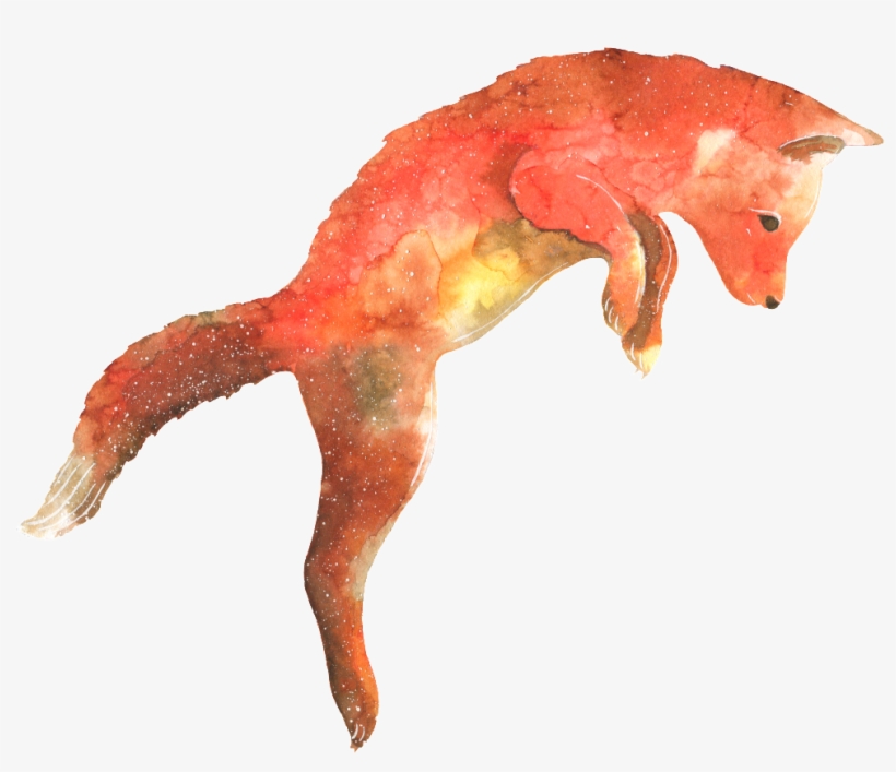 Red Hand Painted Transparent Watercolor Animal Decorative - Fox Design Transparent Background, transparent png