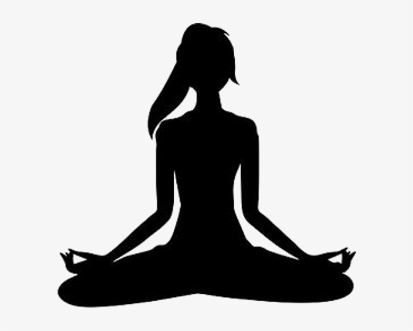 Meditating Png Pic - Black And White Yoga Clip Art, transparent png