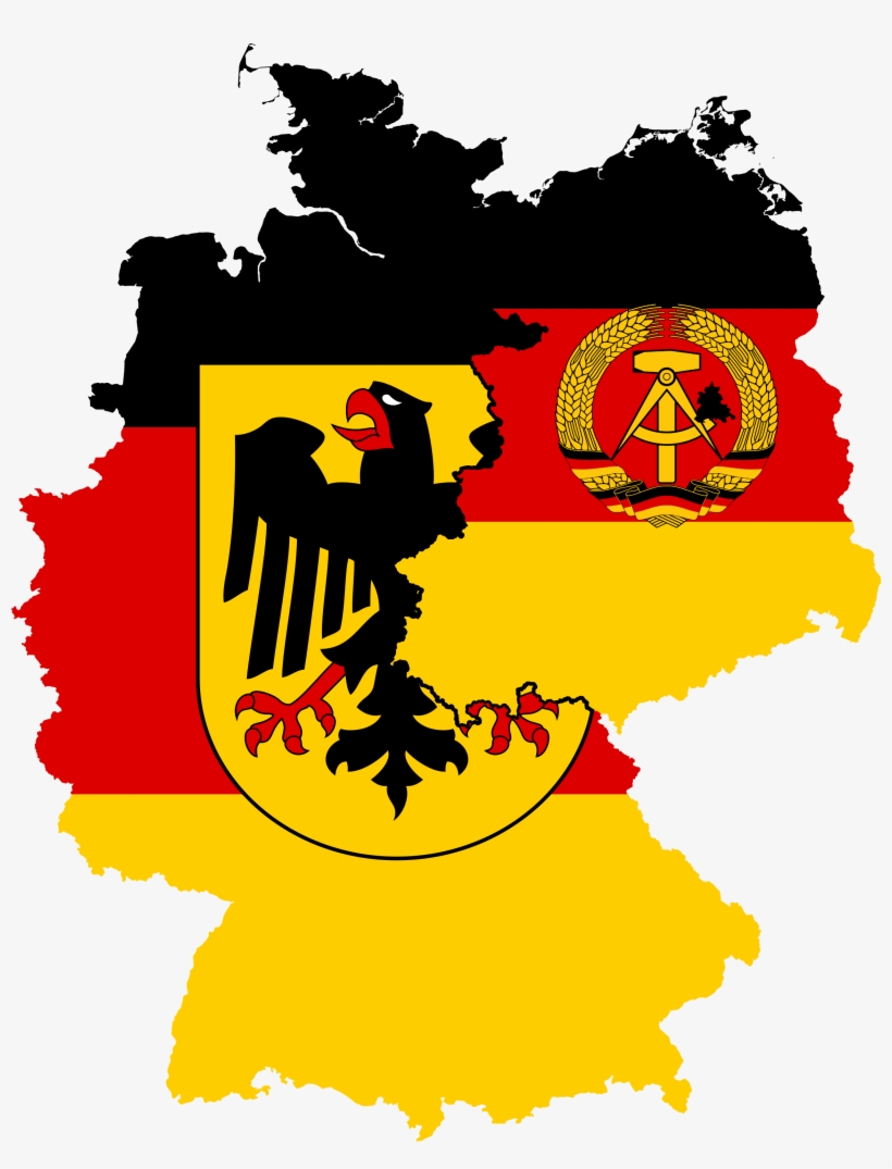 West Germany & East Germany Flag Map West Germany And East Germany