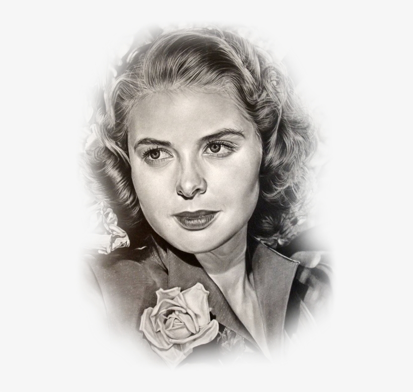 Beautiful Art - Young Ingrid Bergman Images By Hongmin, transparent png