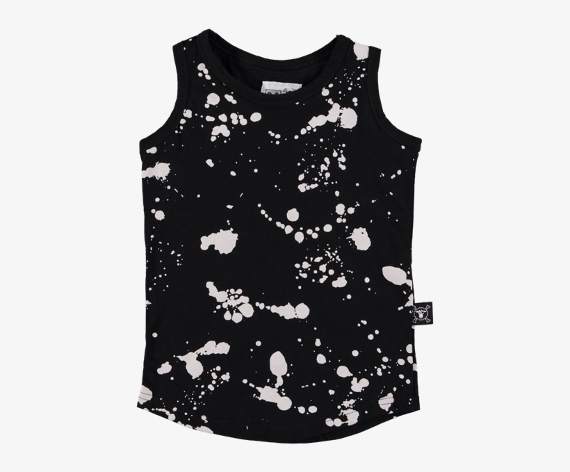 Paint Splatter Vest Black & White - Kids Nununu Splash Tank Top, transparent png