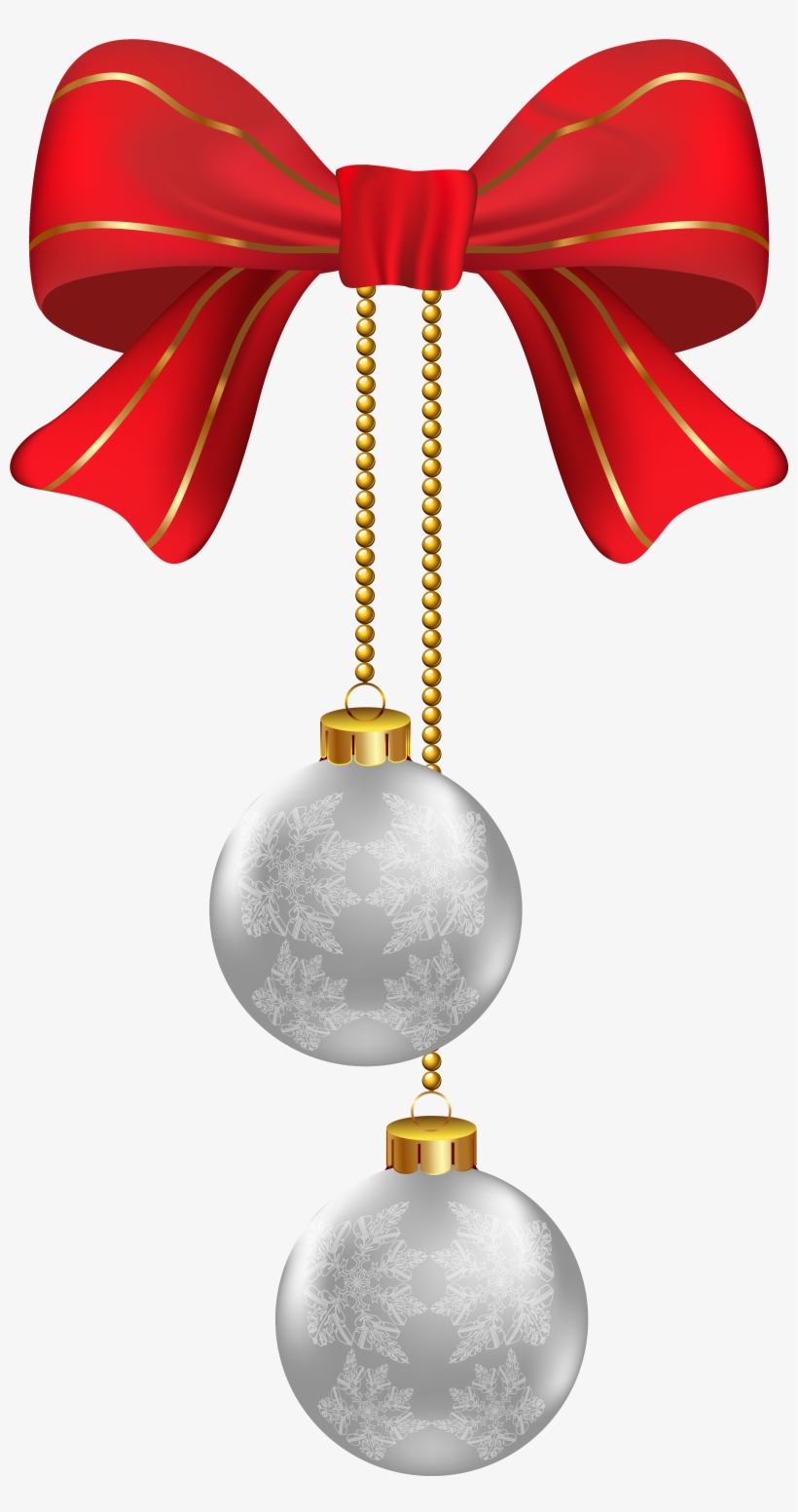 Hanging Christmas Silver Ornaments Png Clipart Image, - Christmas Ornaments Hanging Png, transparent png