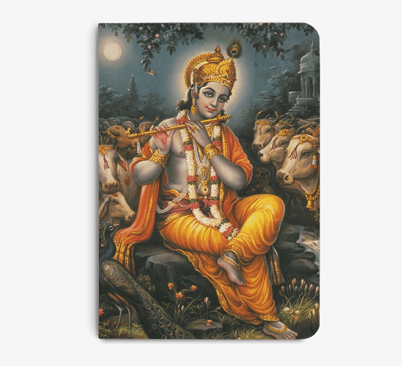 Dailyobjects Indian Mythology Krishna Cows A5 Notebook - Lord Krishna, transparent png