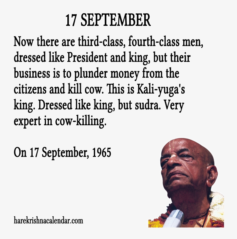 17 September - Prabhupada Quotes On Kaliyuga, transparent png