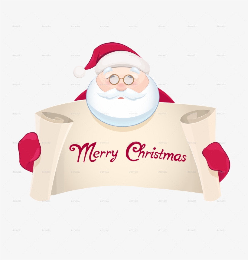 Santa 2 Santa 2 - Santa Claus With Banner Png, transparent png