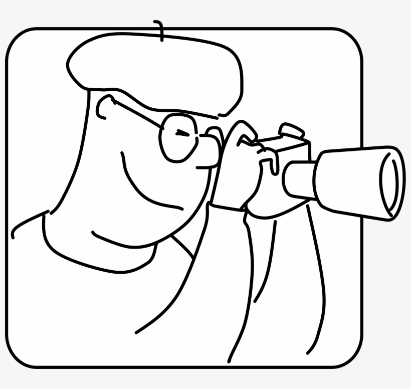 Category Photography Free Vector - Photographer Cartoon Black And White, transparent png