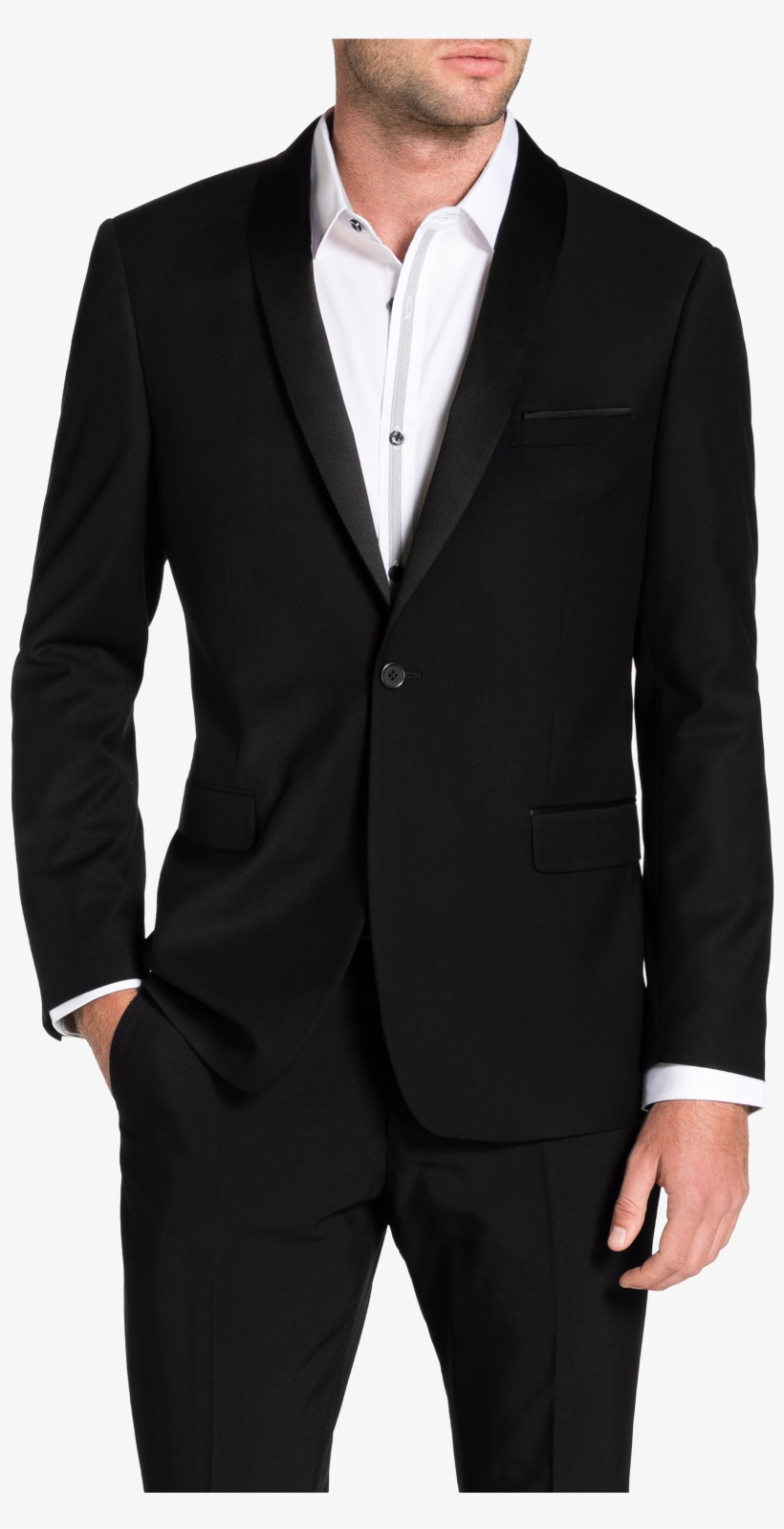 Black Cole Shawl Collar Jacket - Calvin Klein Prosper X Fit Overcoat, transparent png