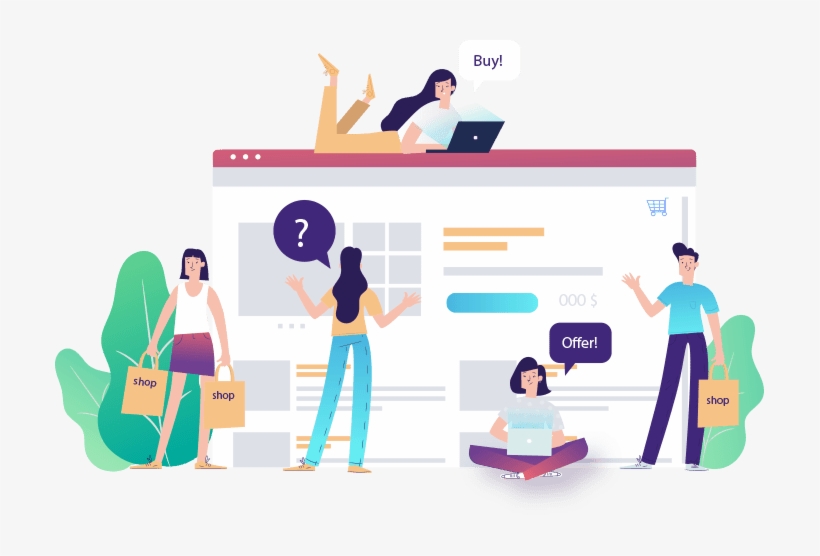 Nerb - Ecommerce Development - Online Shopping Illustration, transparent png