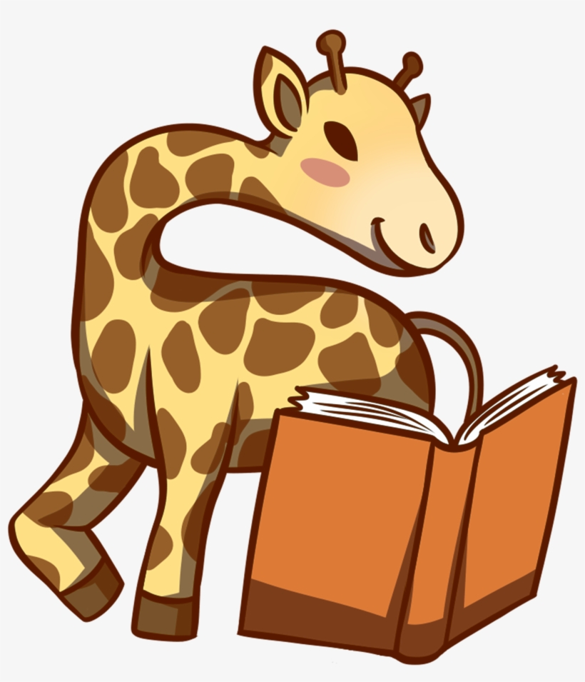 Giraffe Reading Book - Giraffe, transparent png