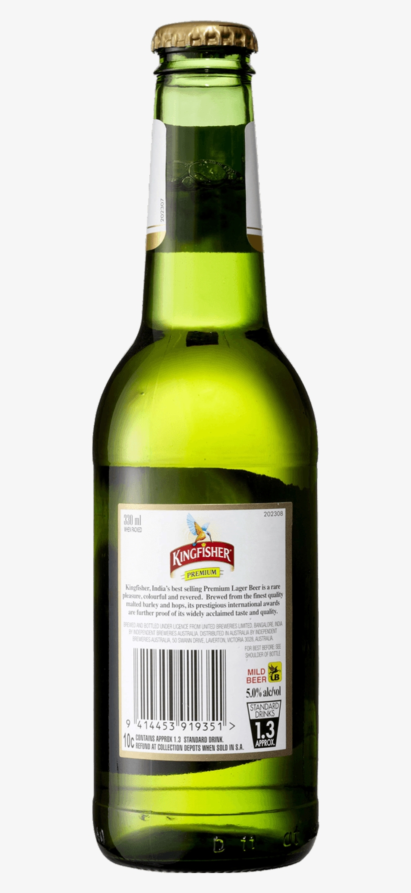 Kingfisher Lager Kingfisher - Beer Bottle, transparent png