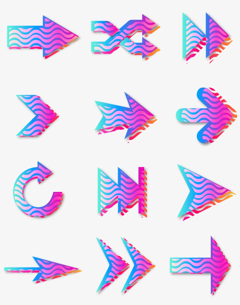 Gradient Color Tiktok Style Arrow Commerce Png And, transparent png