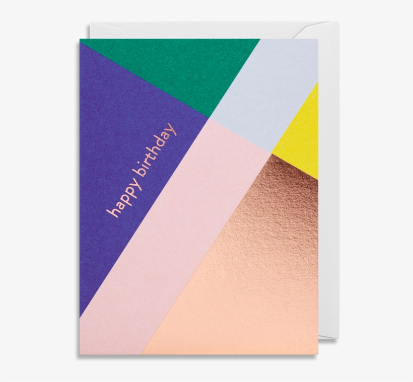 Happy Birthday Colour Block Mini Card - Construction Paper, transparent png