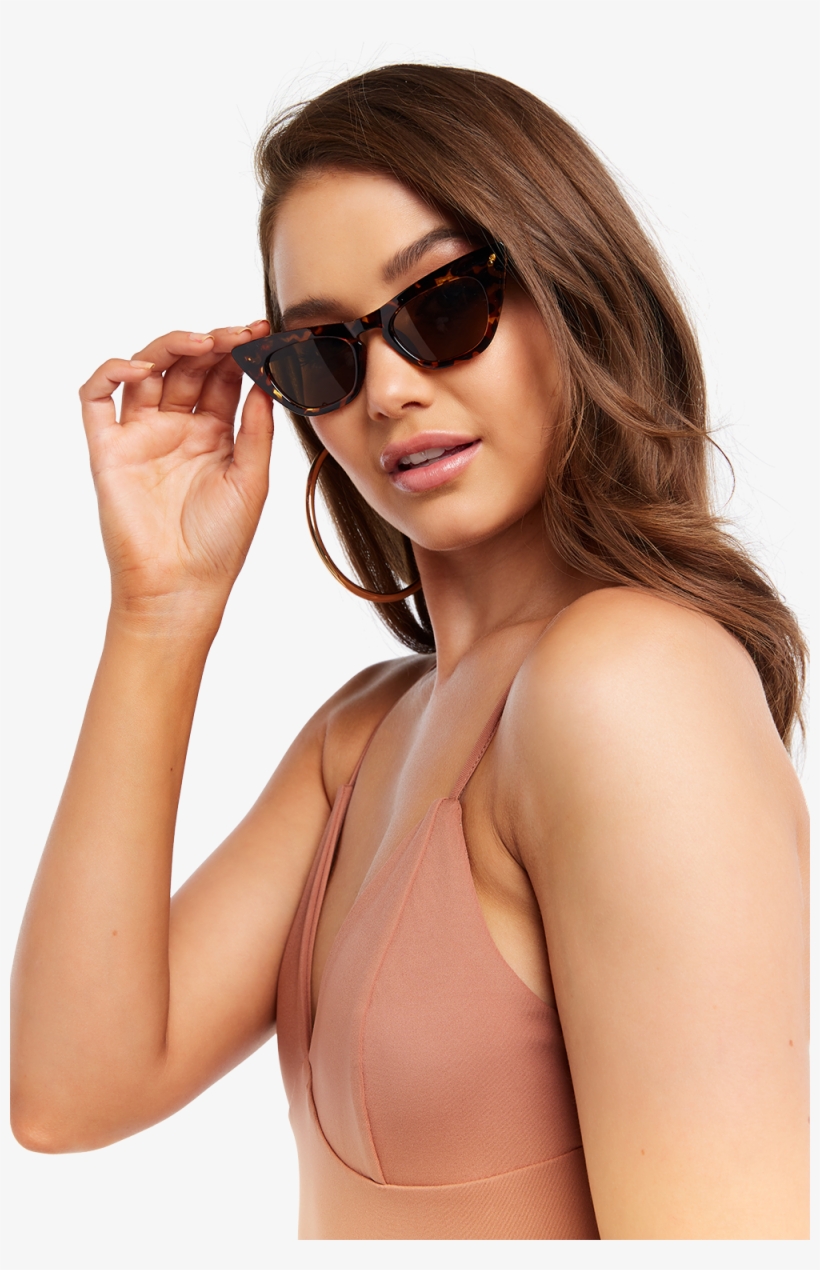 Slim Line Cat Sunglasses In Colour Tortoise Shell - Girl, transparent png