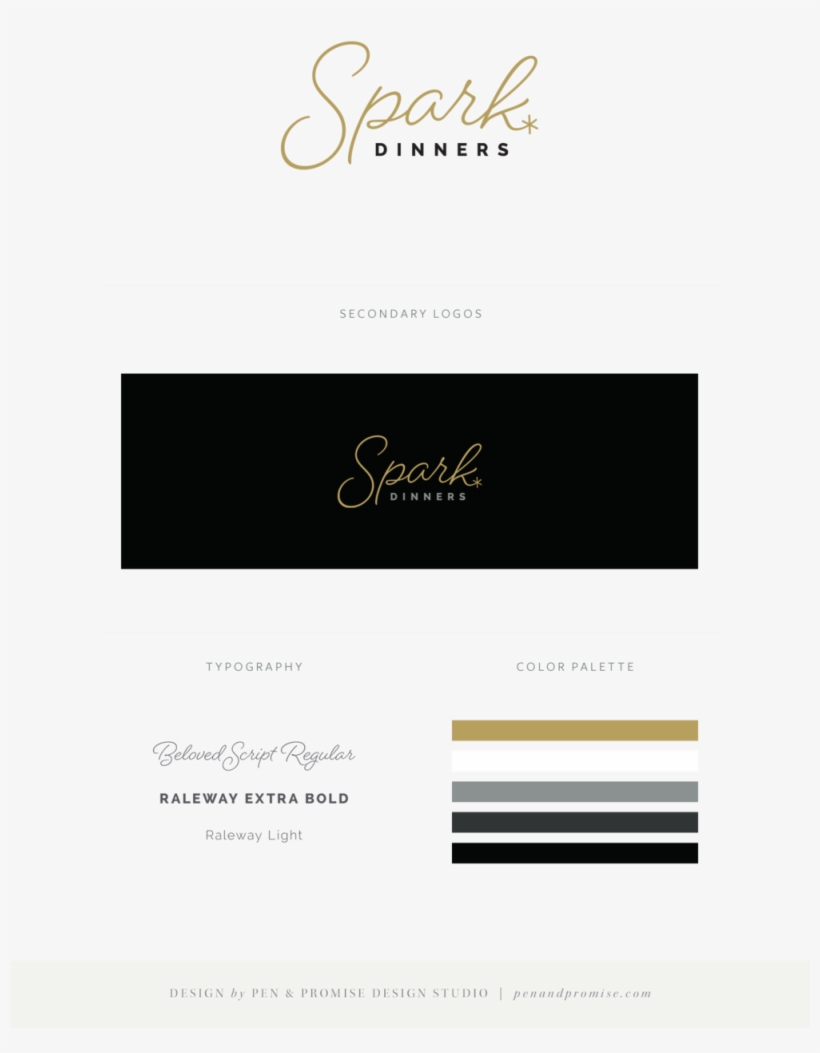 Spark Dinners Branding Overview, transparent png