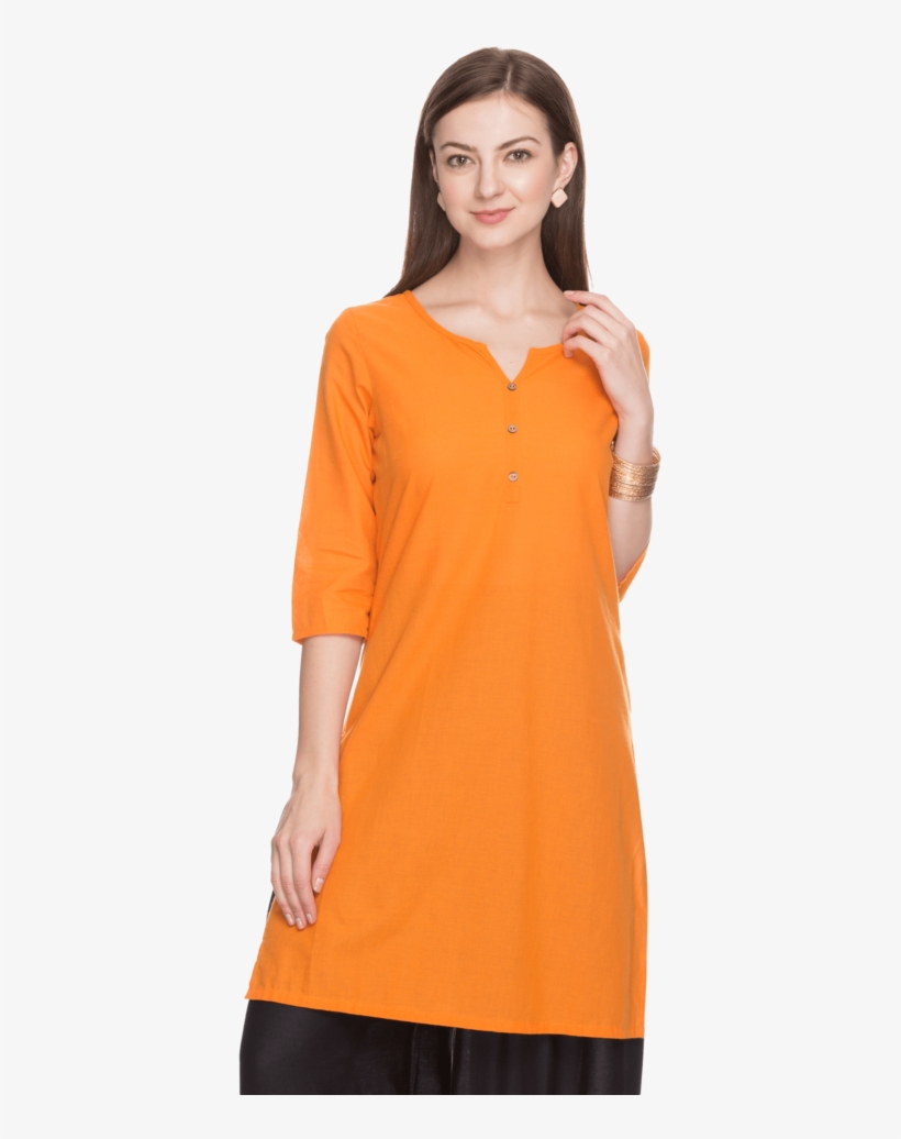 Women Slim Fit Solid Kurta - Girl, transparent png