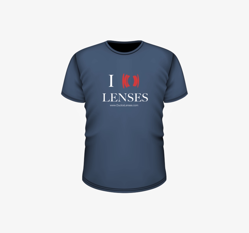 Blue "i Heart Lenses" T-shirt - Active Shirt, transparent png
