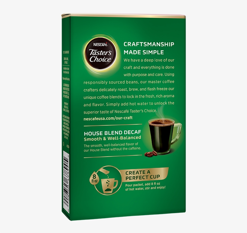 Nescafé Taster's Choice House Blend Decaf Single Serve - Instant Coffee, transparent png