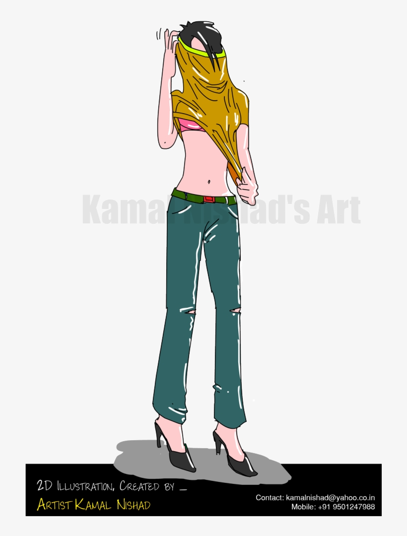 A Growing Cute Teen Girl, Feeling Her T-shirt Is Going - Photobucket Icon, transparent png