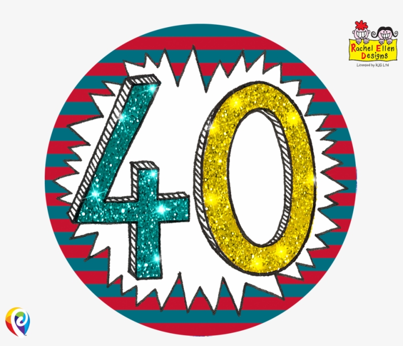 12cm Rachel Ellen Age 40/40th Birthday Multi Colour - Circle, transparent png