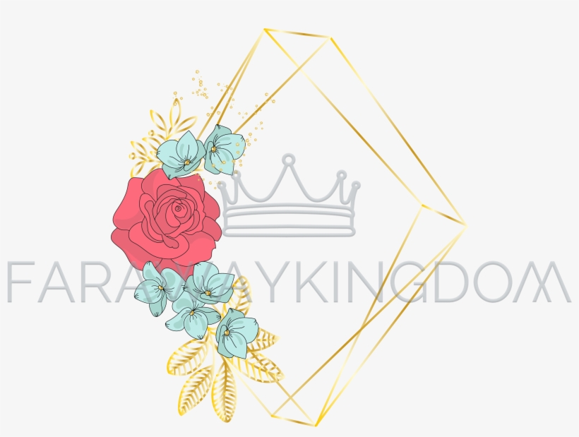 Rhombus Wedding Floral Golden Frame Vector Illustration - Rombo Flores Png, transparent png