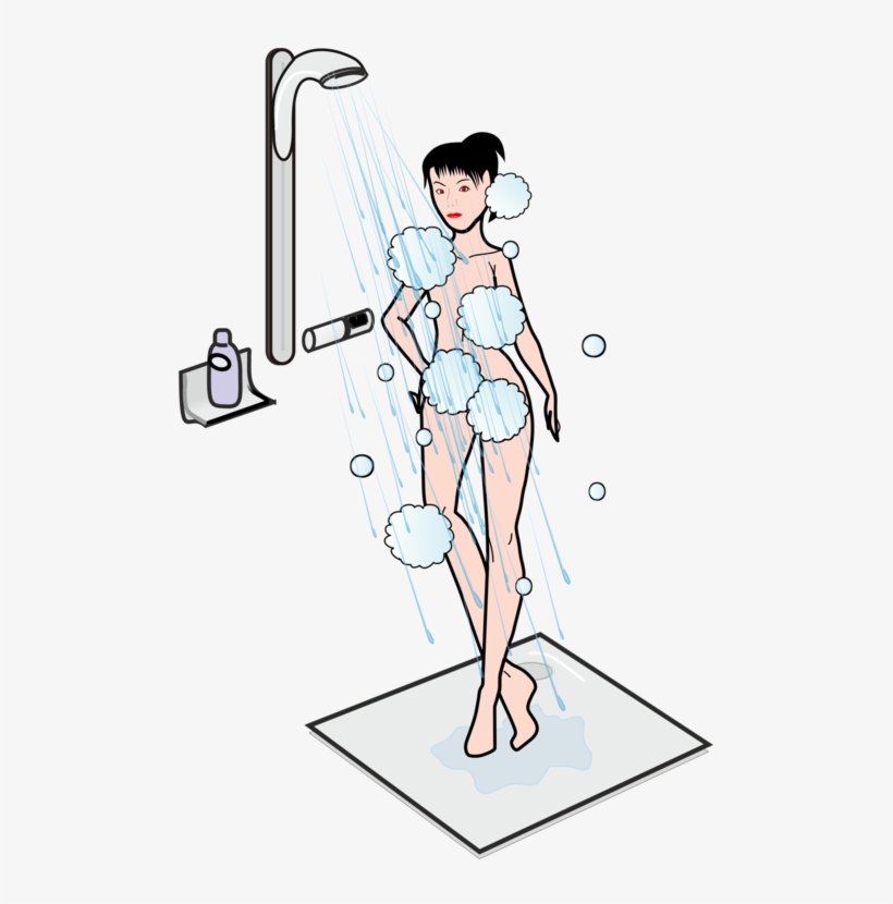 Finger Woman Human Leg Hip - Girl Taking A Shower Clipart, transparent png