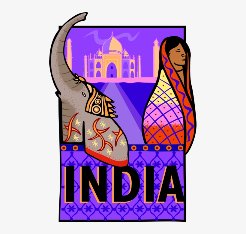 Vector Illustration Of India Postcard Design Featuring - Poster Of Tourism In India, transparent png