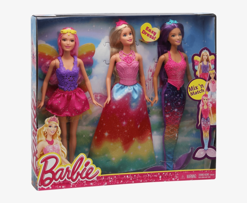 Girls Royal 3 Fairytale Barbie Dolls - Barbie, transparent png