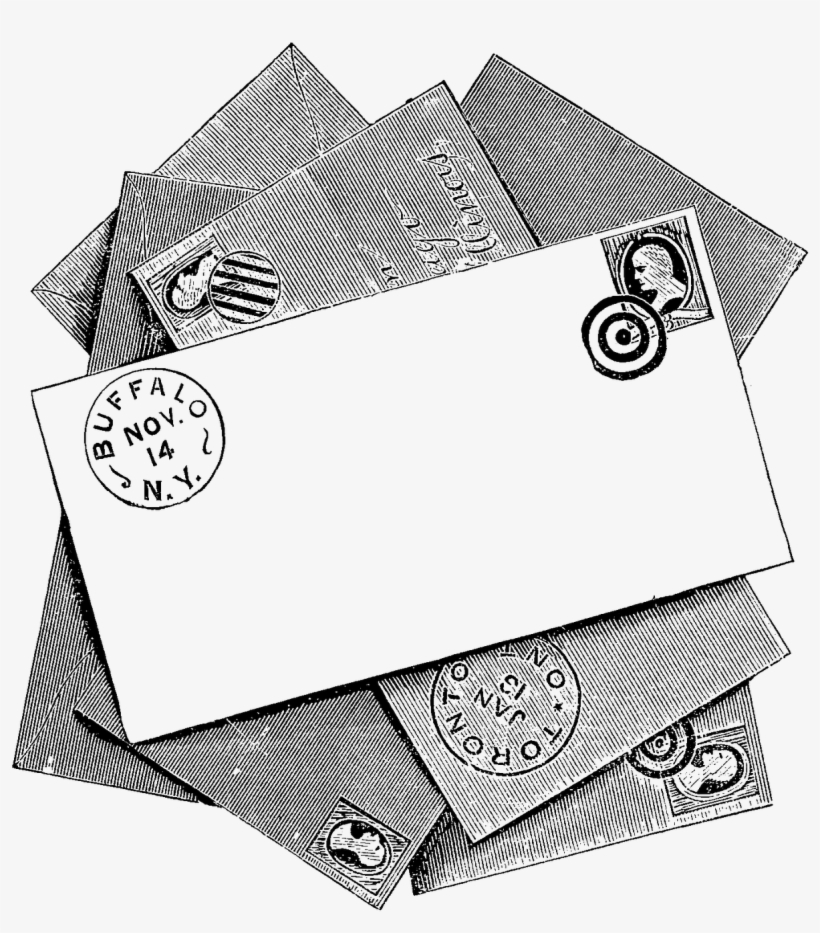 These Are The Digital Stamps I Created From The Vintage - Clipart Men Retro Letter Writing, transparent png