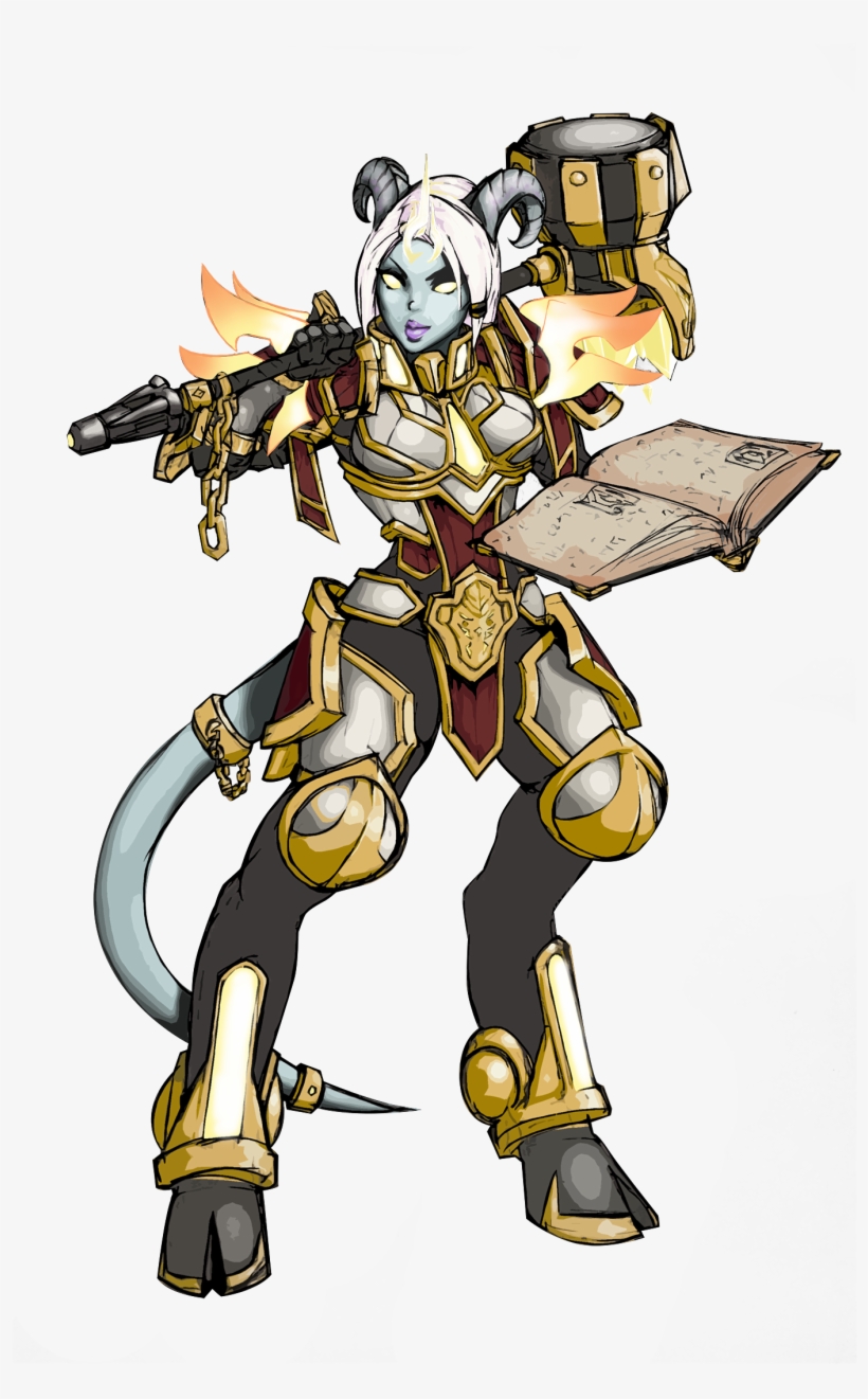 Draenei Paladin - Cartoon, transparent png
