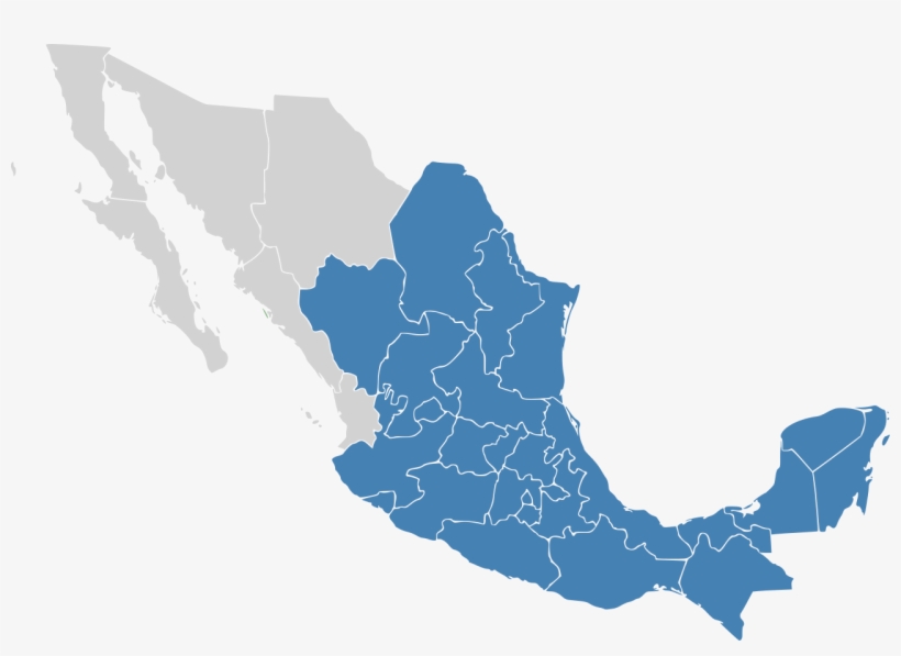 Tiempo Del Centro - Transparent Mexico Map Black, transparent png