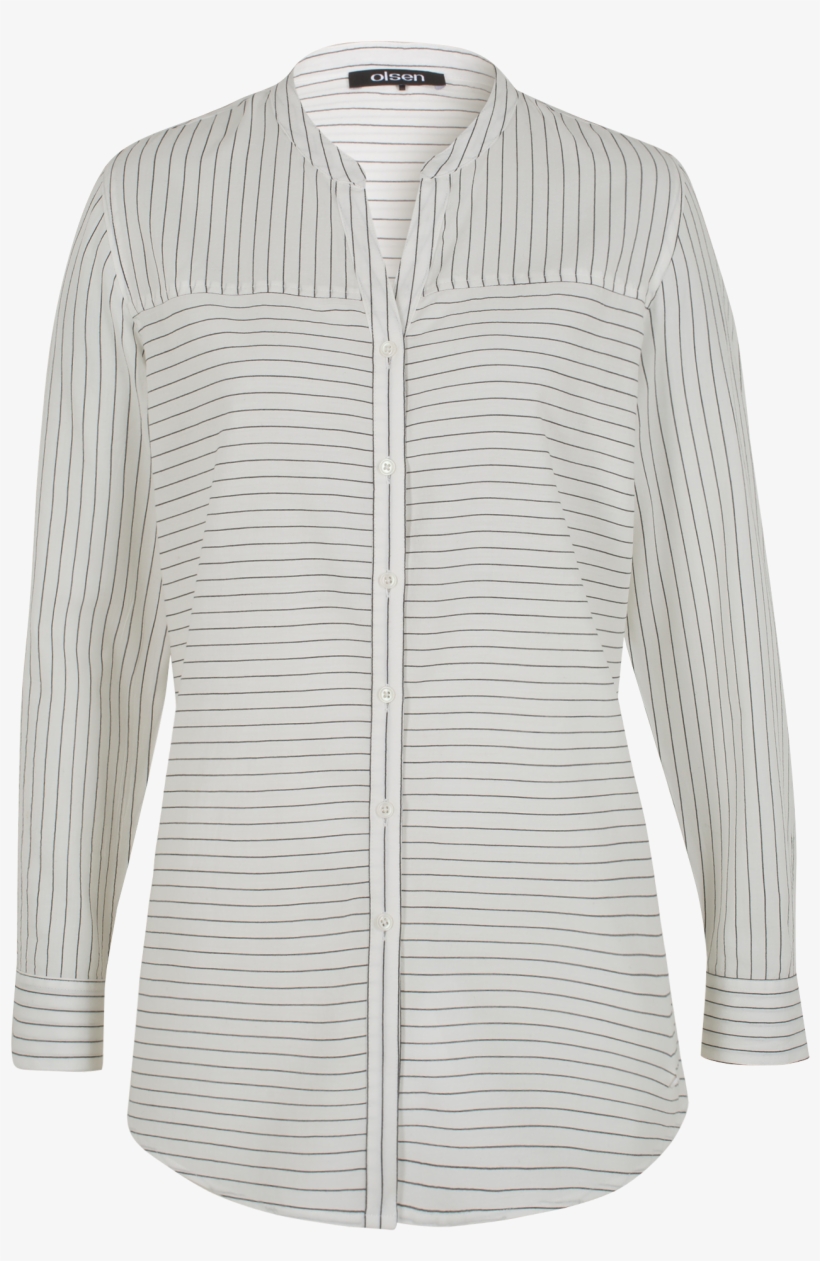 Pinstriped Blouse - Off White - Blouse, transparent png